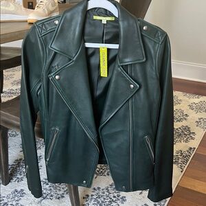 Gianni Bini Dark Green Leather Jacket